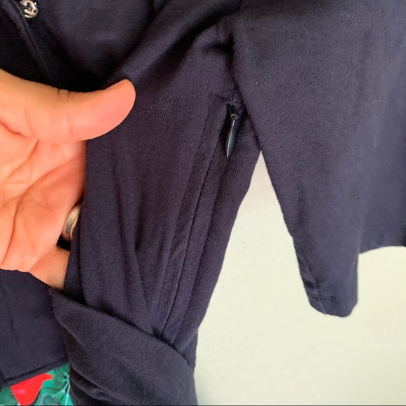 eShakti blue and floral faux wrap dress - Picture 7 of 9